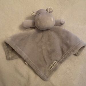Blankets & Beyond Grey Hippo Hippopotamus Plush Baby Security Blanket Lovey